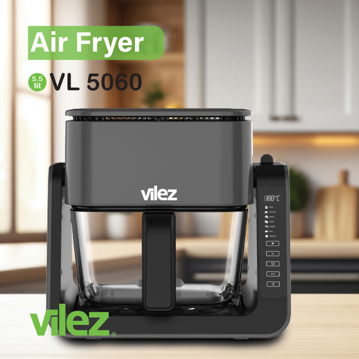 air-fryer-vl-5060 سرخ کن بدون روغن ولز مدل VL5050 ظرفیت ۸ لیتر - تصویر 1