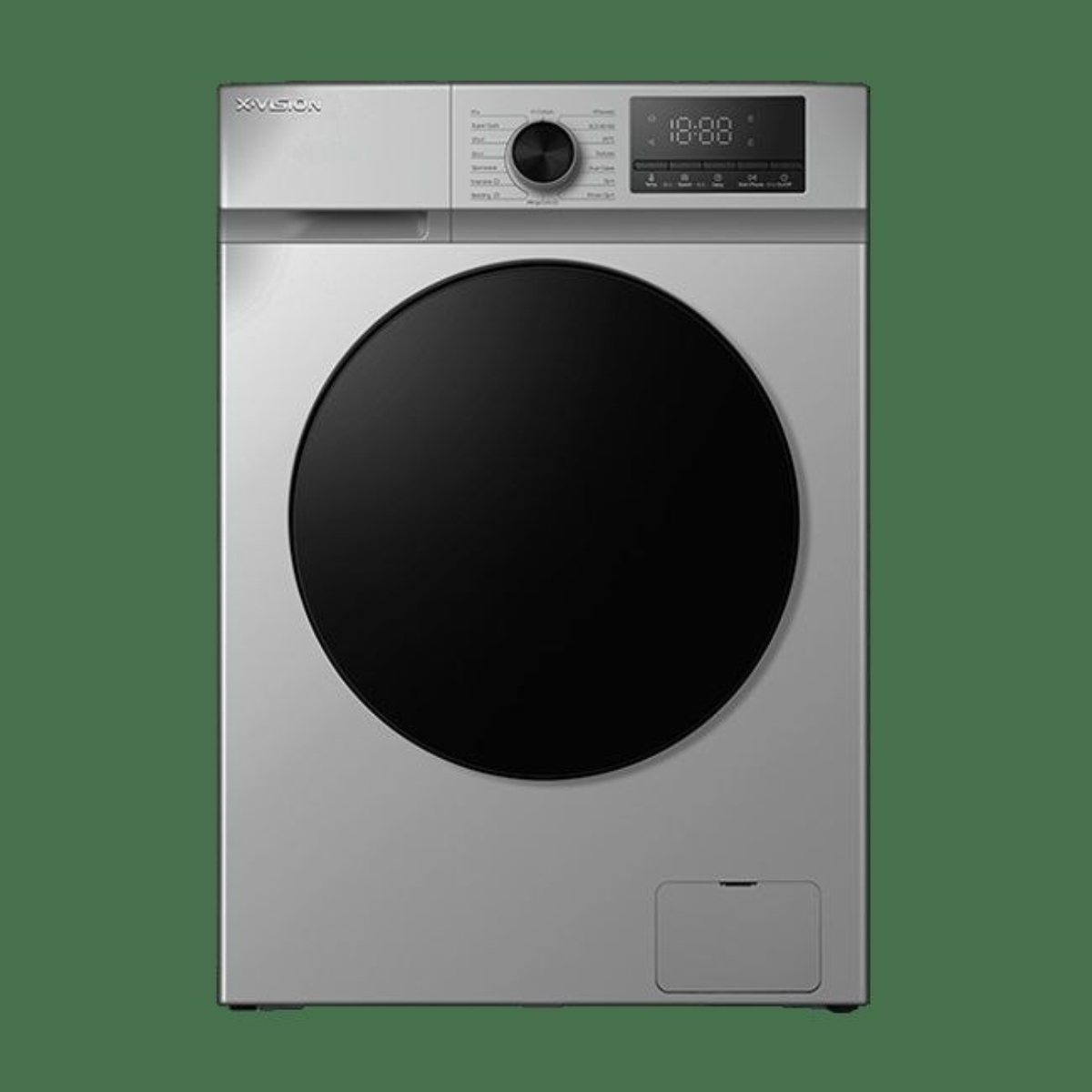 ماشین-لباس-شویی-ایکس-ویژن-رنگ-خاکستری-با-مانیتور ماشین لباسشویی ایکس ویژن 8 کیلوگرمی سیلور مدل TF84-ASBL - تصویر 1